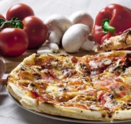 Pizza is an oven-baked, flat, disc-shaped bread typically topped with a tomato sauce, cheese and...